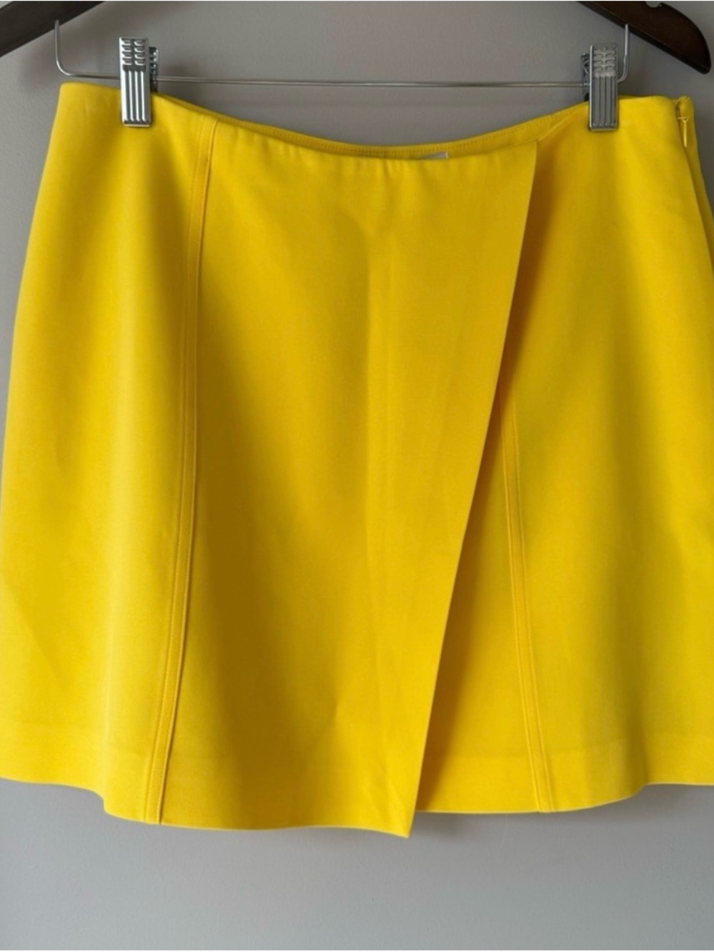 Yellow A-Line Wrap Mini Skirt